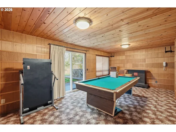 a room with pool table