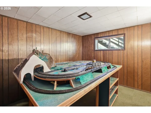 a room with pool table