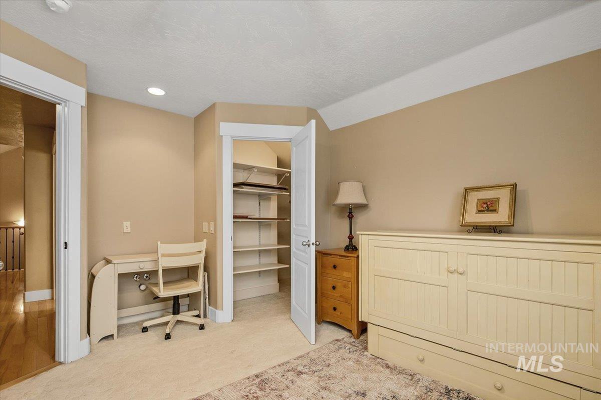 2264 East Comisky Street Meridian, ID 83646 - Photo 34 of 47 Office with a textured ceiling, recessed lighting, and light carpet