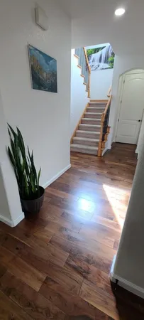 a kitchen with a stove and a microwave