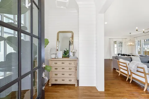 a view of a balcony with dining area