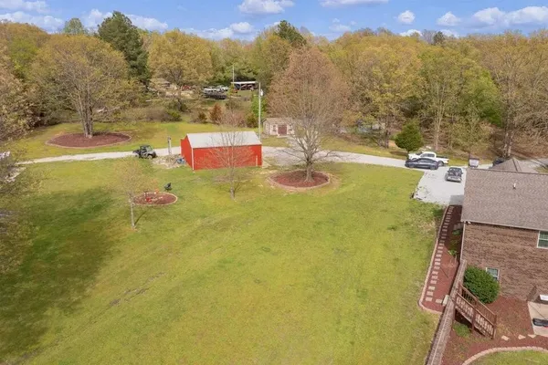 a view of a water with an outdoor space