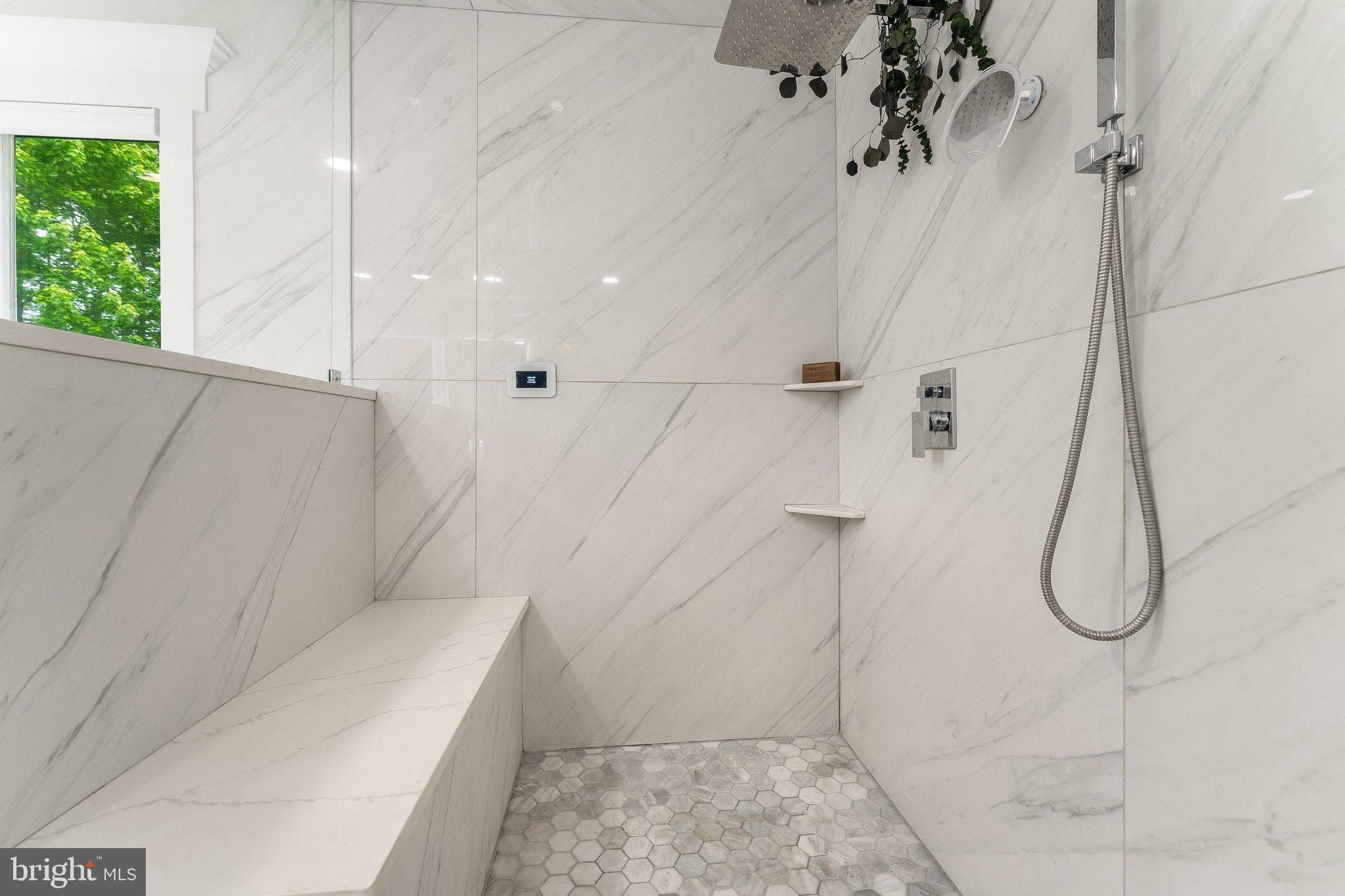 97 Union Road Frenchtown, NJ 08825 - Photo 49 of 112 Sleek marble shower with natural light.