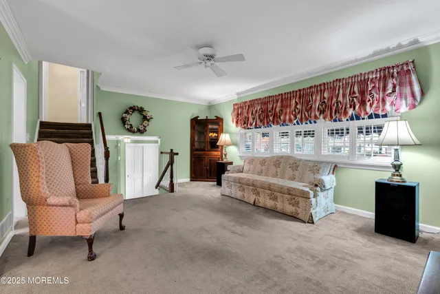 a bedroom with furniture and a bed