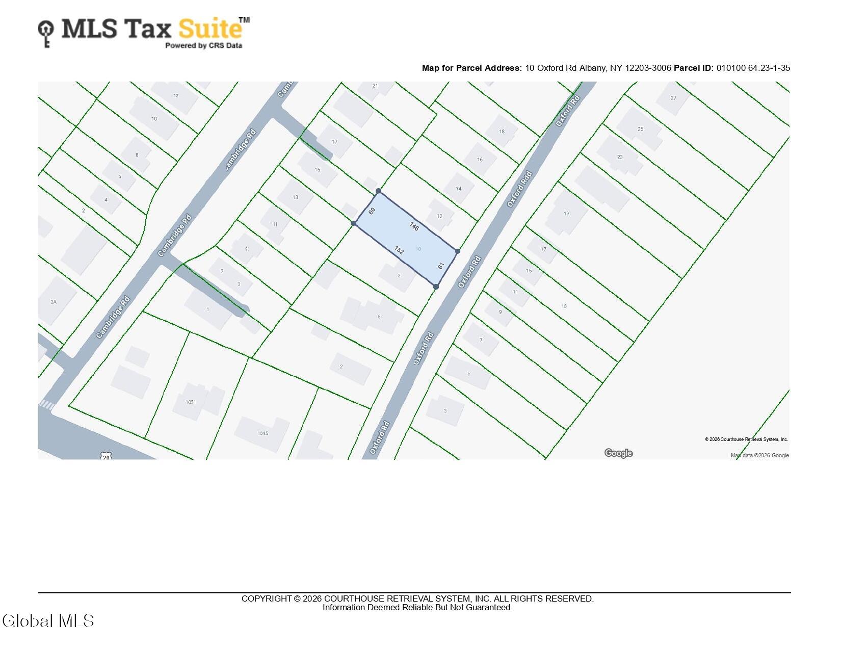 10 Oxford Road Albany, NY 12203 - Photo 11 of 11 CRS Data - Property Map for 10 Oxford Rd