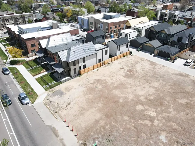 an aerial view of multiple house