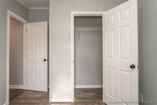 a view of a closet area