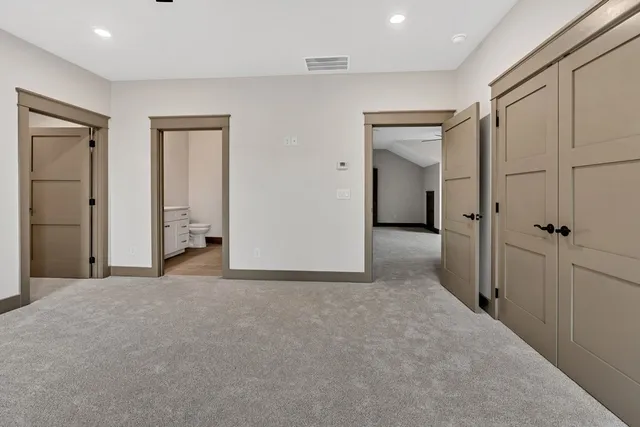 wooden floor and closet in a room