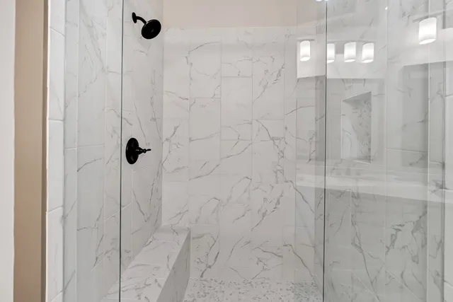 a bathroom with a shower