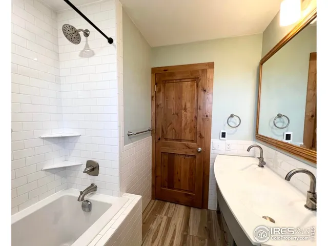 a view of a terrace with a bench