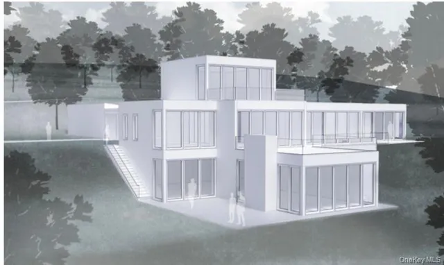 a view of a house with backyard and deck