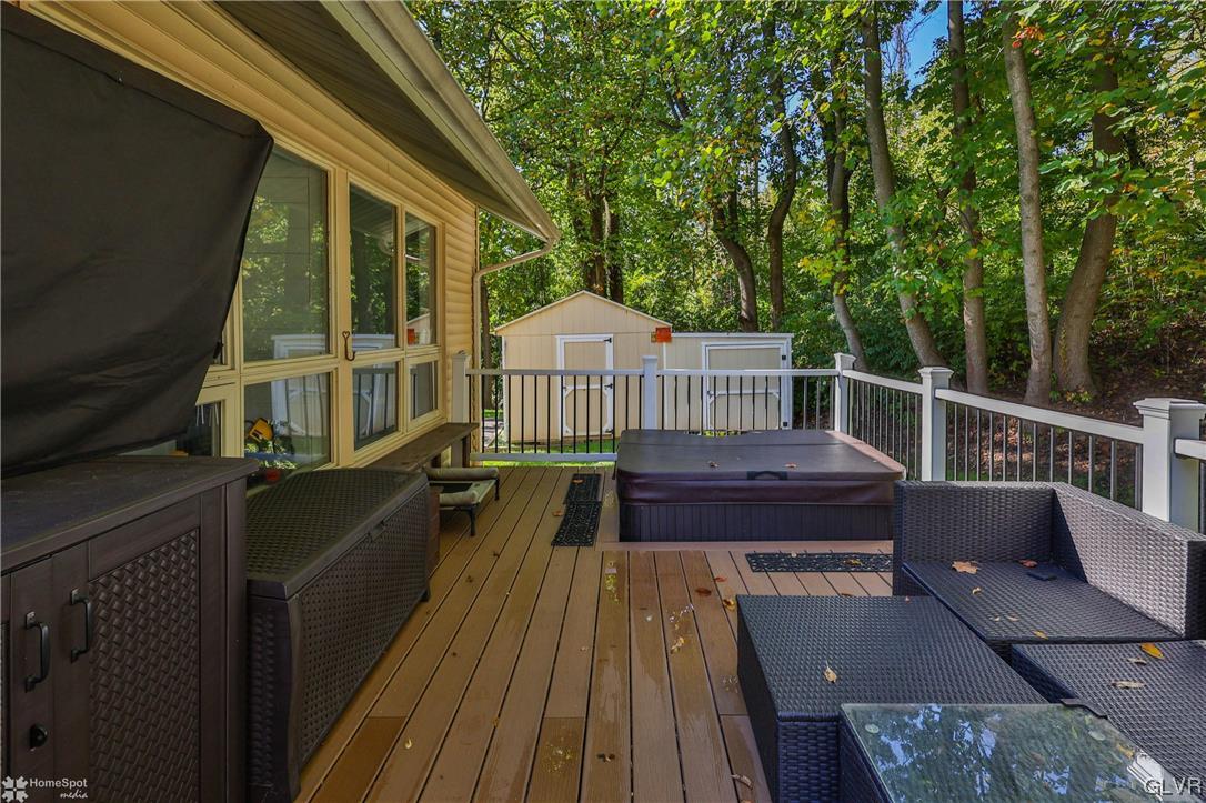 4175 Sherry Hill Road Hellertown, PA 18055 - Photo 50 of 50 a view of balcony with wooden floor and outdoor seating