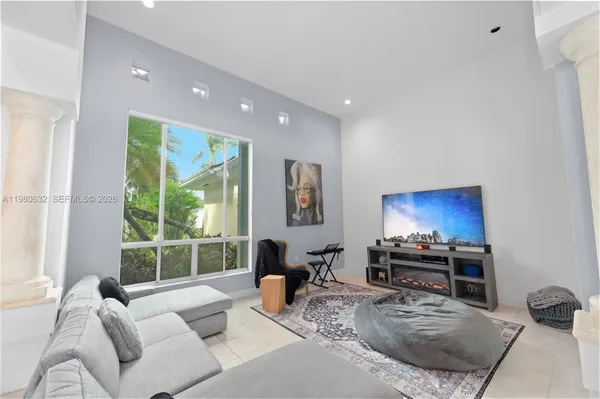 a view of a livingroom with a fireplace