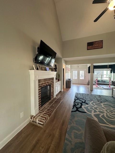 3156 Sweetbriar Drive Villa Rica, GA 30180 - Photo 20 of 39 a living room with furniture a flat screen tv and a fireplace