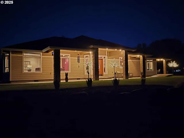 a view of back yard from deck