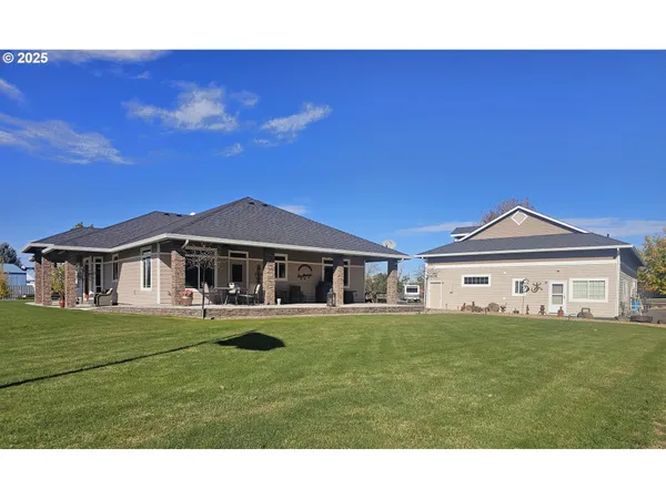 a house view with a garden space