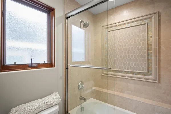 a bathroom with a shower