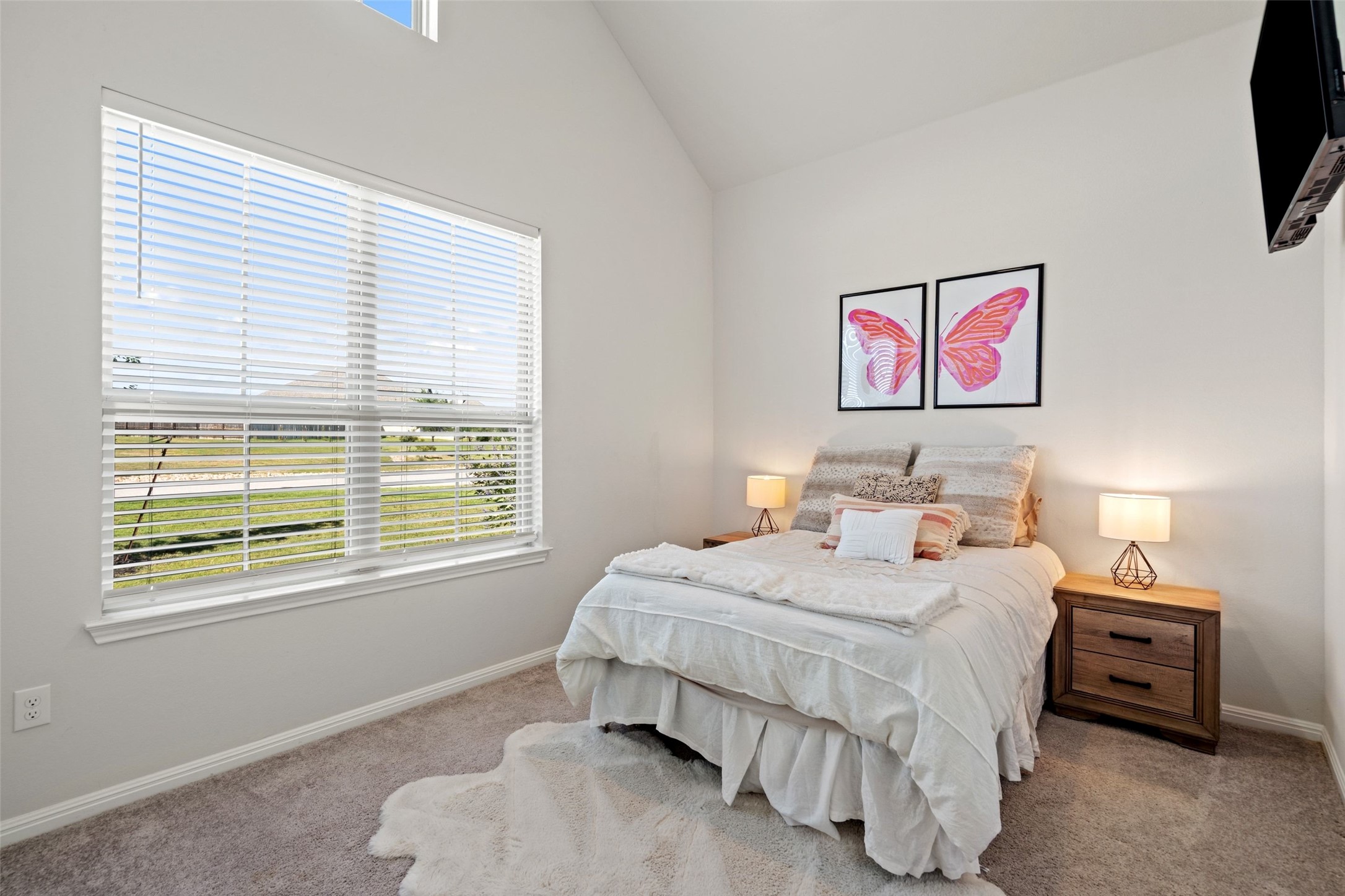 162 Lunar Loop Austin, TX 78737 - Photo 22 of 40 a bedroom with a bed and a tv