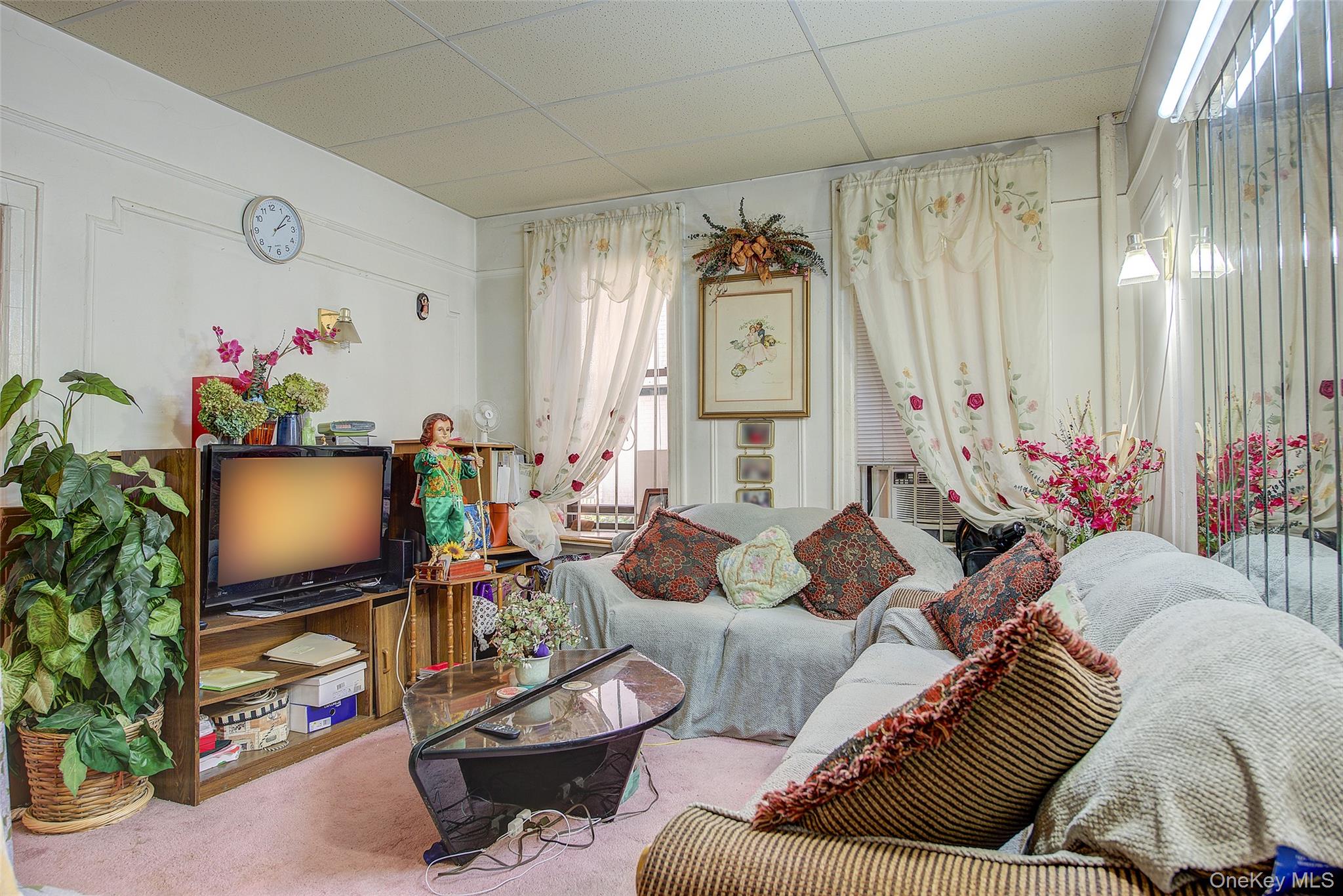 41-41 41st Street, Unit 1G Queens, NY 11104 - Photo 10 of 29 a living room with furniture and a flat screen tv