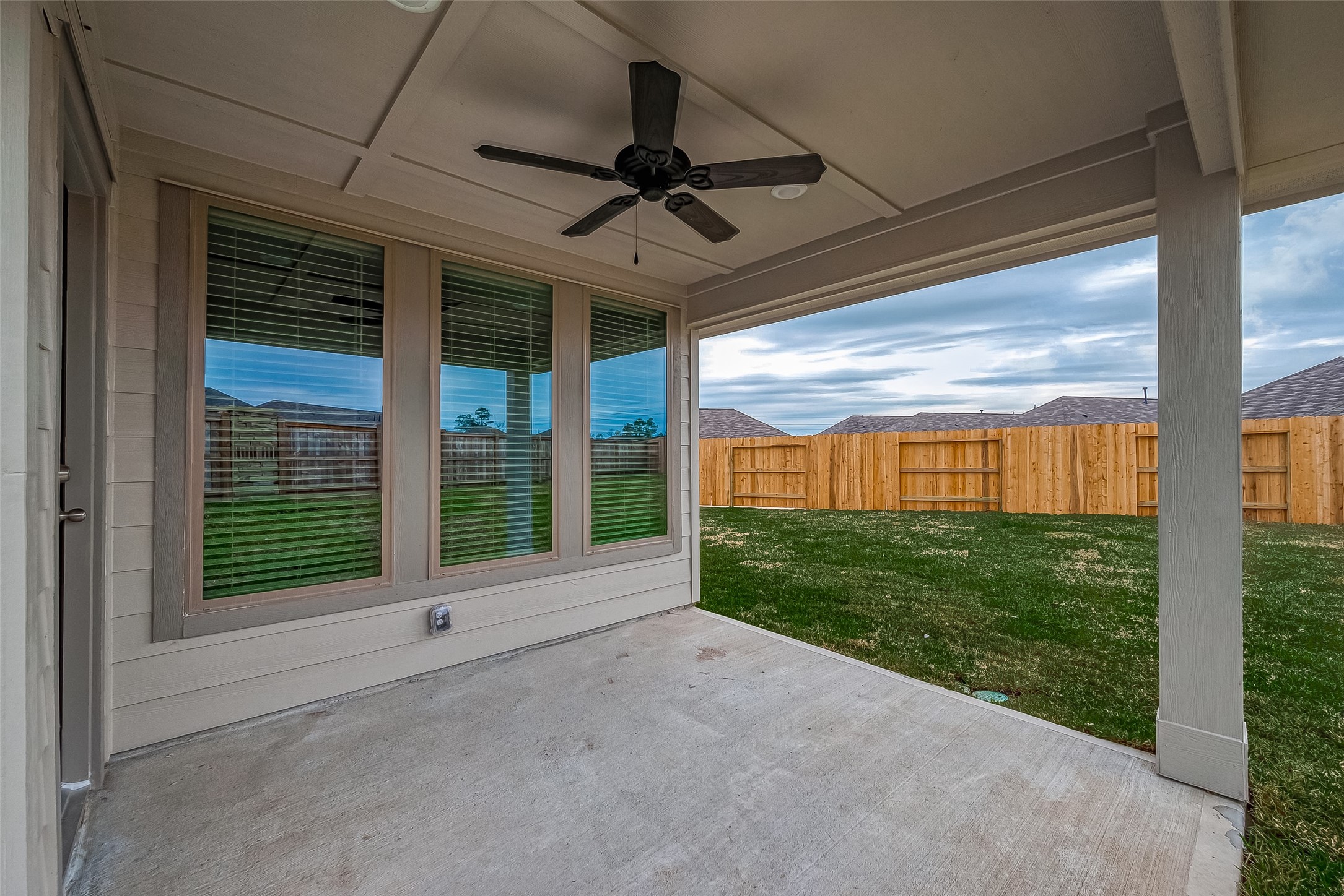 31801 Pecan Cottage Lane Spring, TX 77386 - Photo 35 of 37 a view of a porch with a backyard
