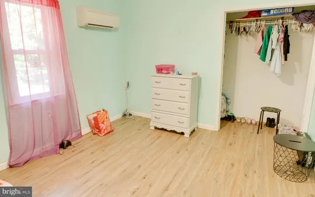 a room with a bed and a table