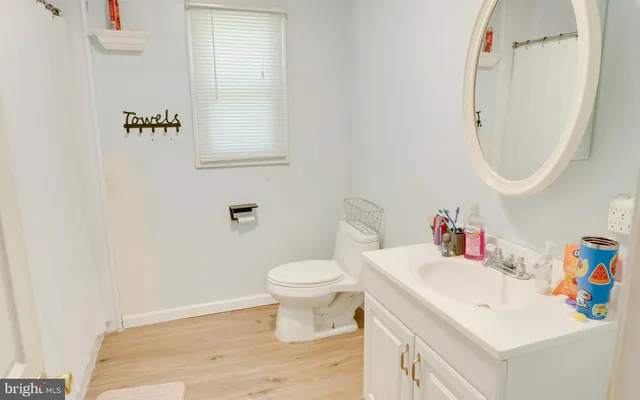 a bathroom with a sink toilet and a mirror