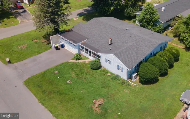 an aerial view of a house