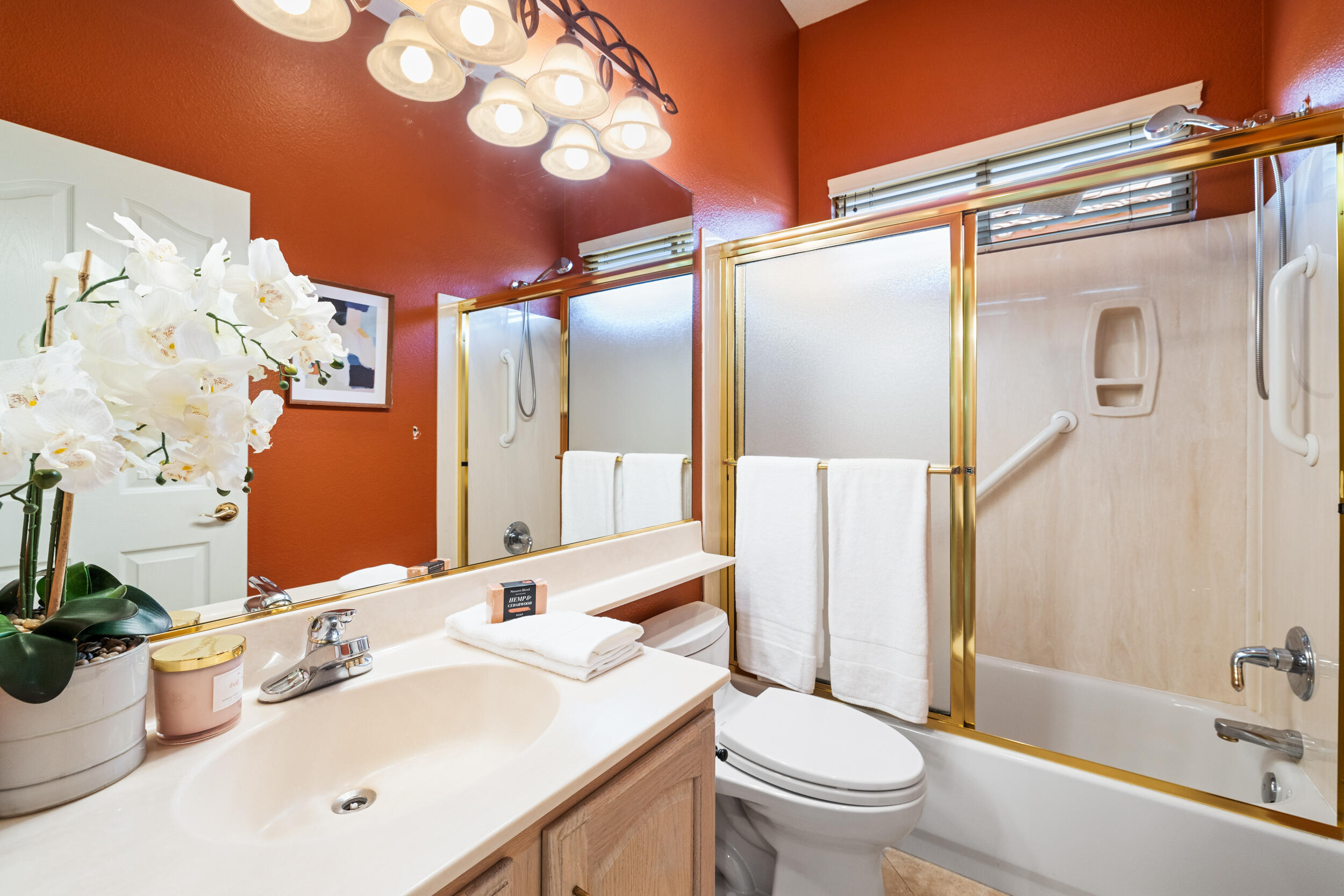 44410 Royal Lytham Drive Indio, CA 92201 - Photo 23 of 72 a bathroom with a sink a toilet and shower