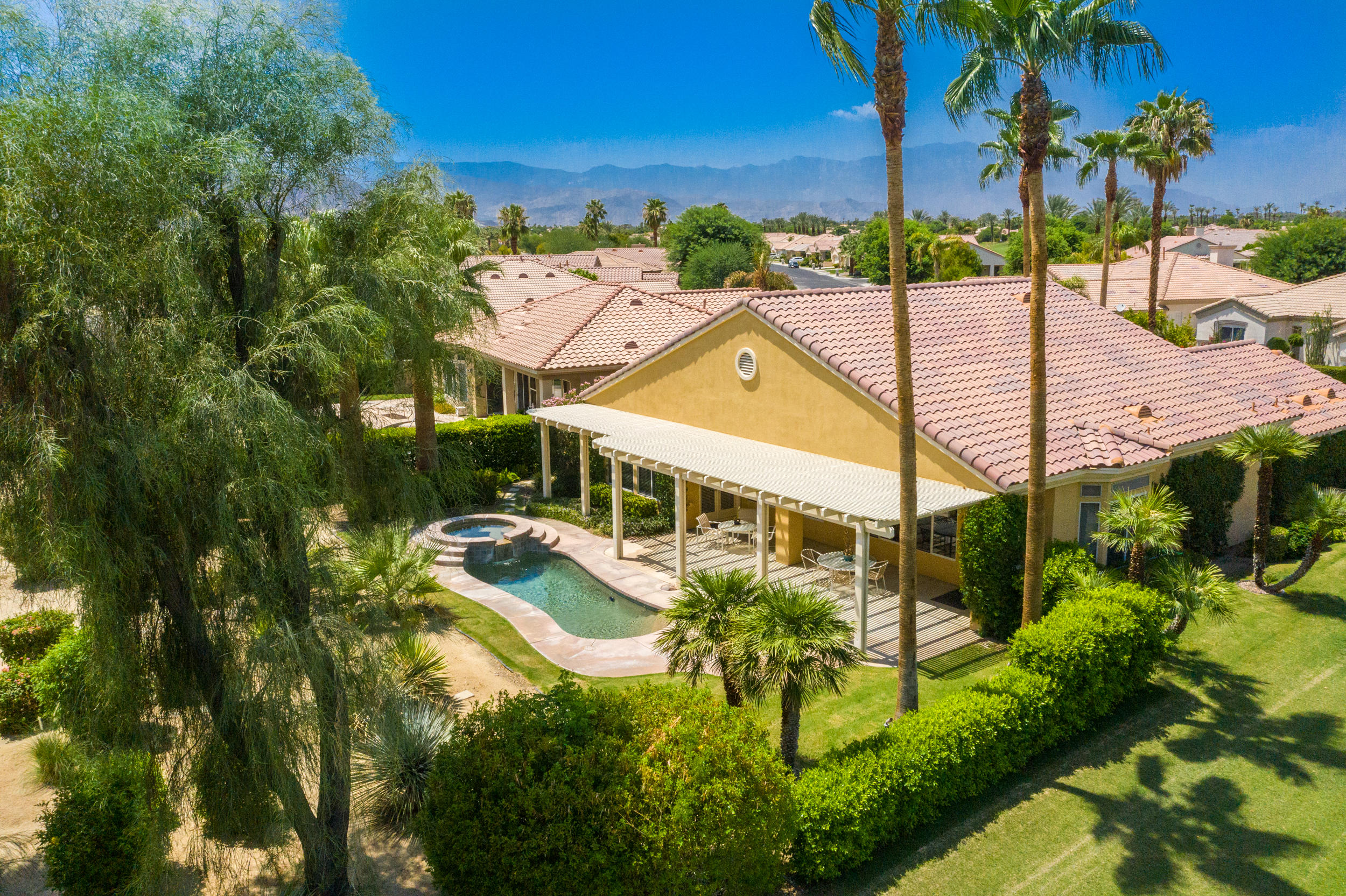 44410 Royal Lytham Drive Indio, CA 92201 - Photo 46 of 72 aerial view of a house with a yard