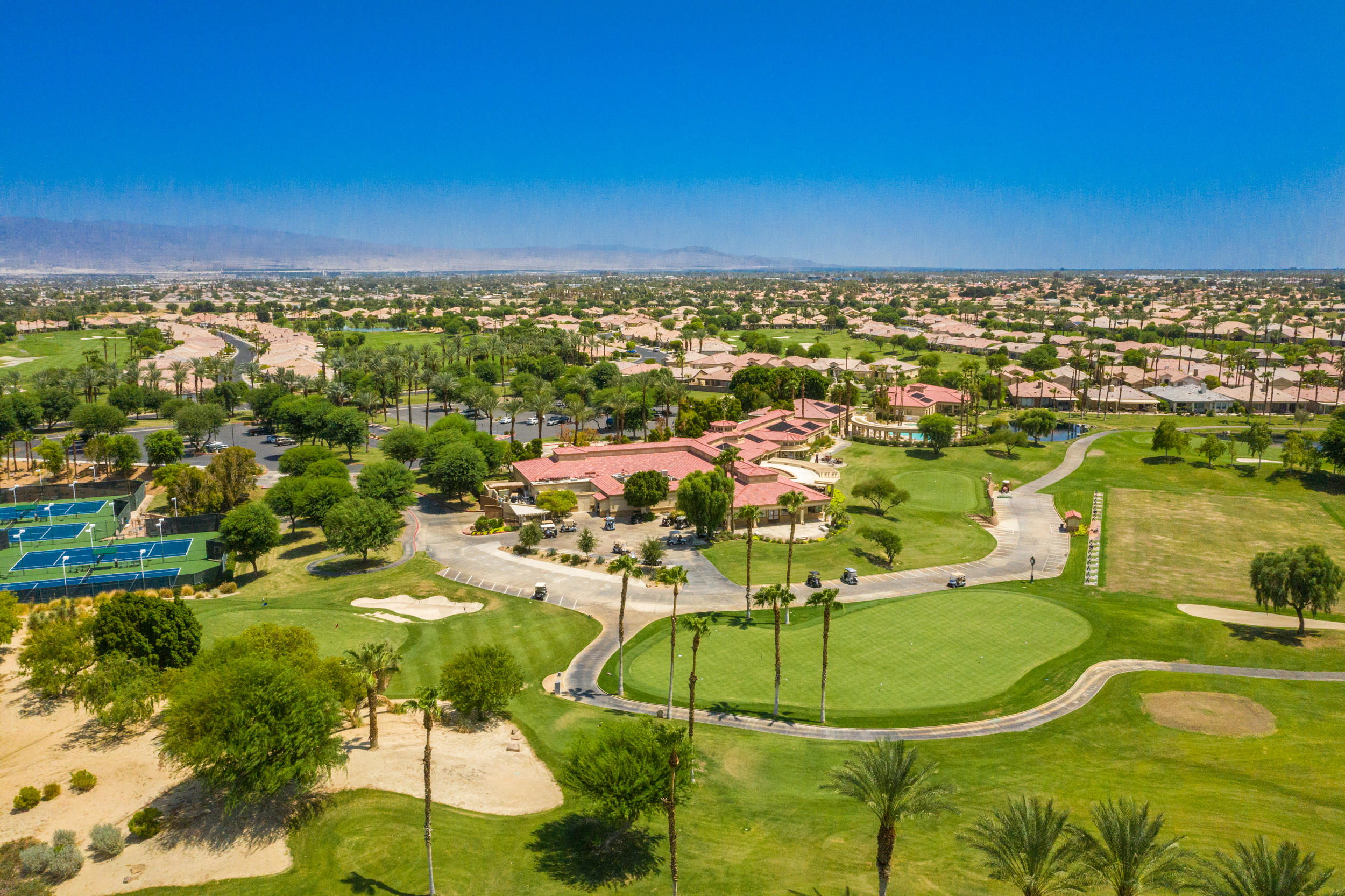 44410 Royal Lytham Drive Indio, CA 92201 - Photo 58 of 72 an aerial view of residential houses with outdoor space