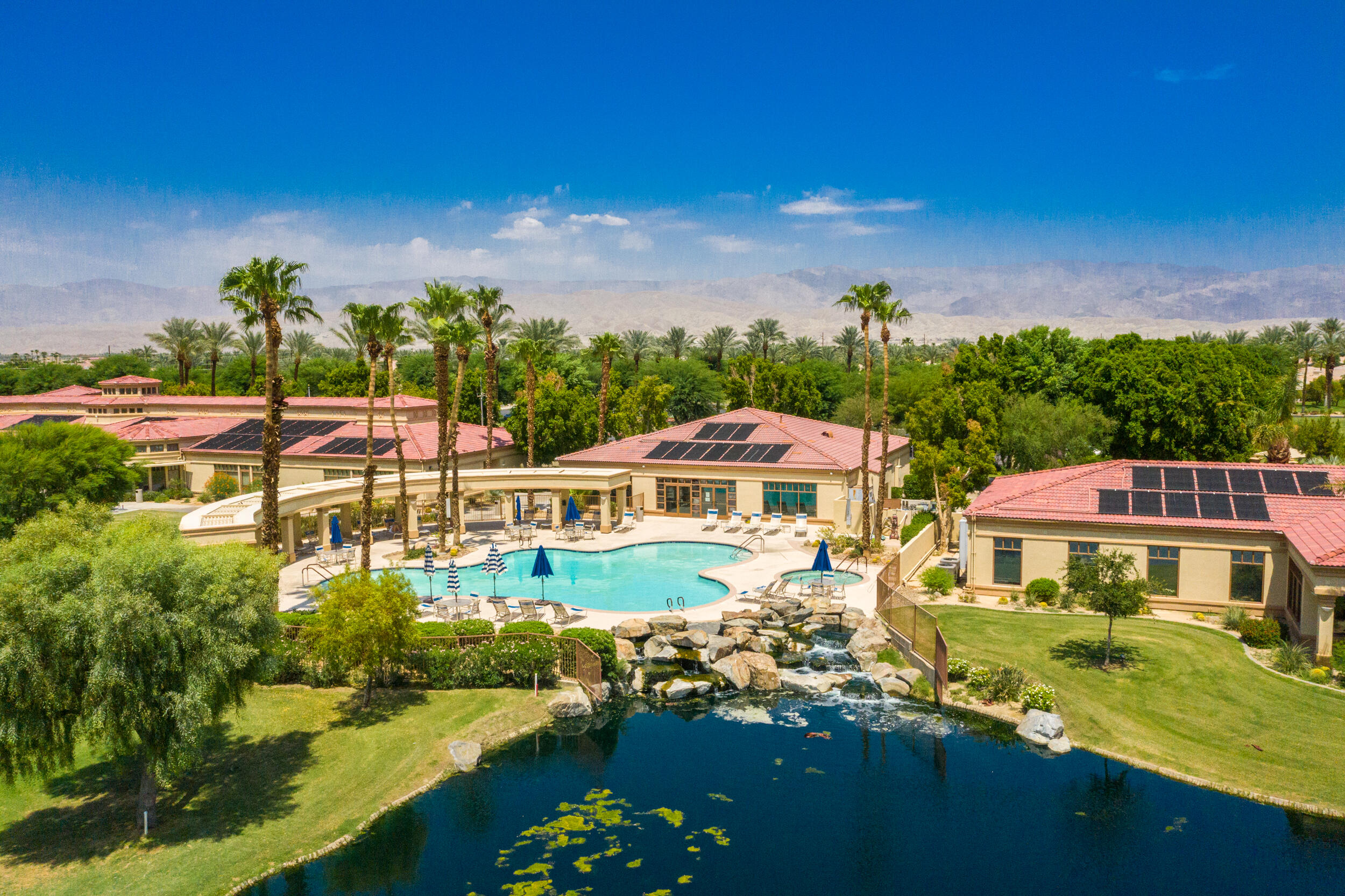 44410 Royal Lytham Drive Indio, CA 92201 - Photo 64 of 72 an aerial view of a house with a garden