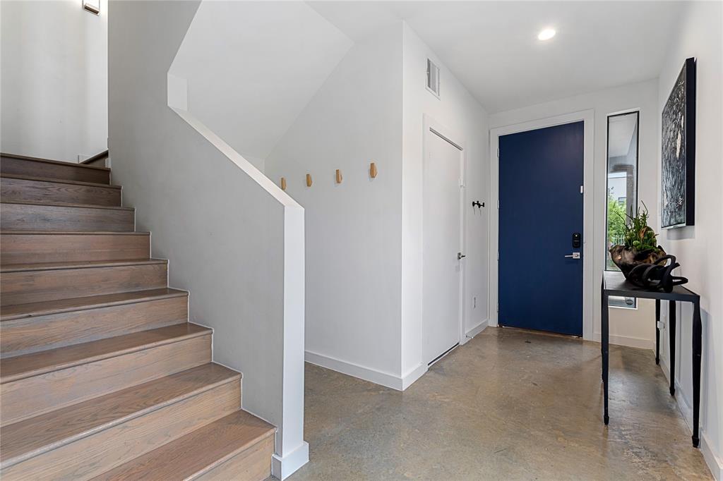 1002 Mobile Street, Unit 1 Dallas, TX 75208 - Photo 4 of 34 a view of entryway with wooden floor and stairs