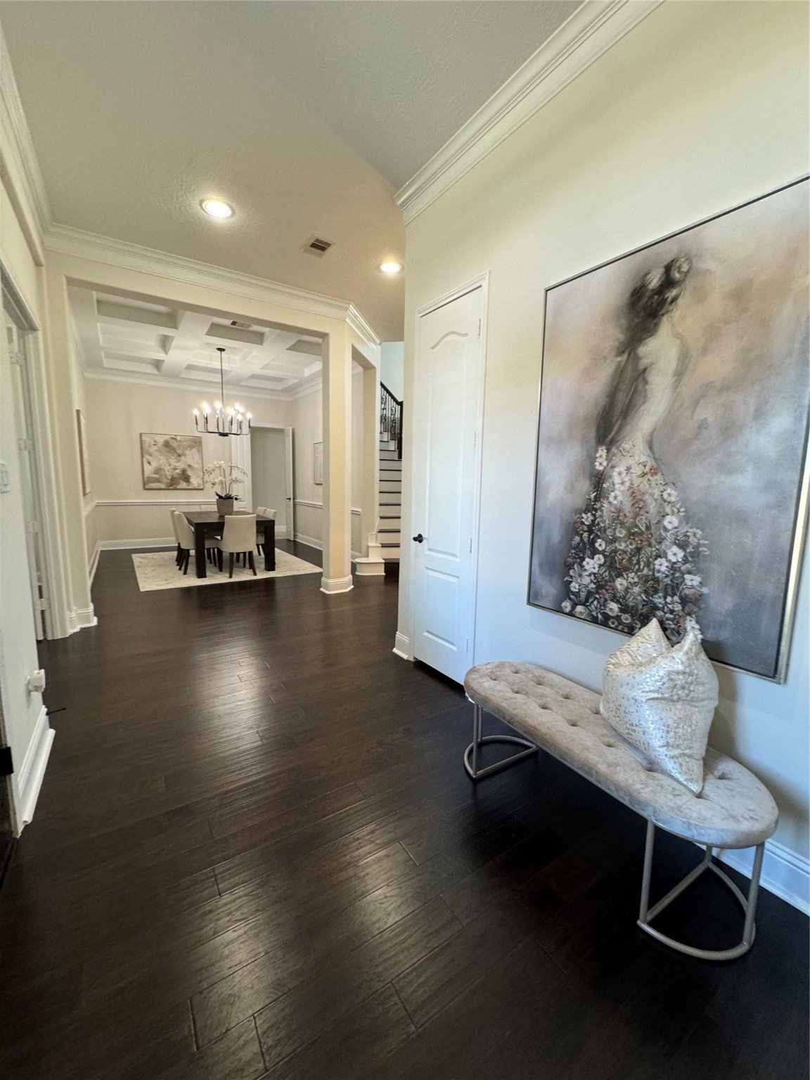 5815 Mustang Ridge Lane Fulshear, TX 77441 - Photo 5 of 50 a living room with furniture and a chandelier