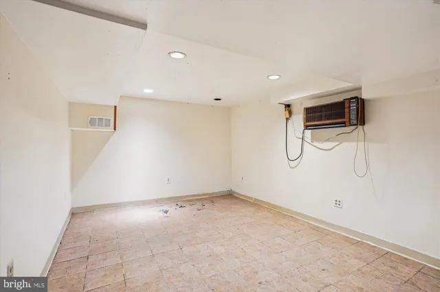 a view of a room with rack on the wall