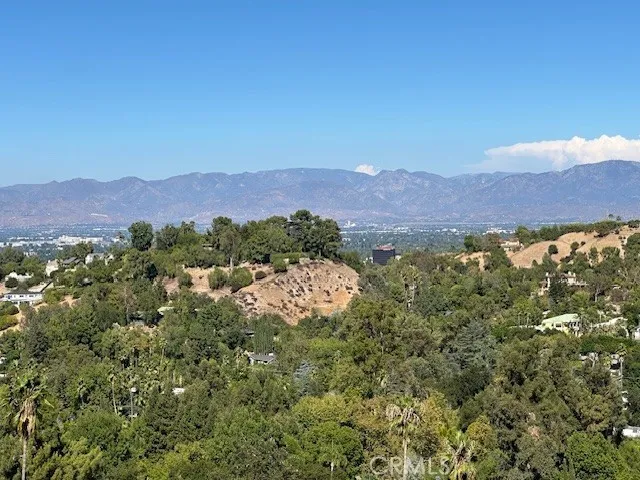 a view of a city with a mountain