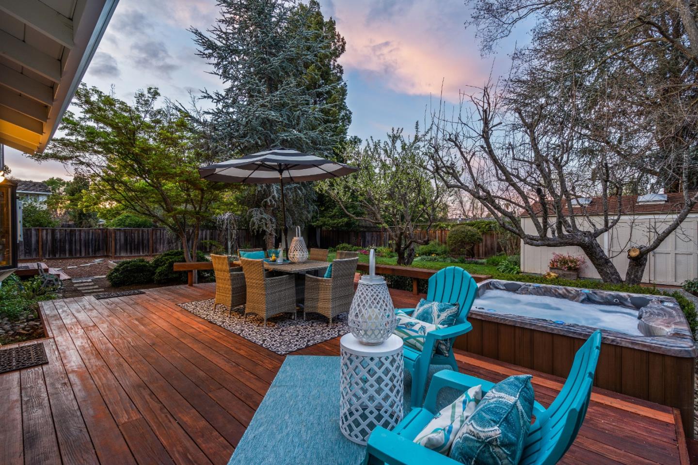 155 Belhaven Drive Los Gatos, CA 95032 - Photo 29 of 30 a view of outdoor sitting area with furniture and wooden floor