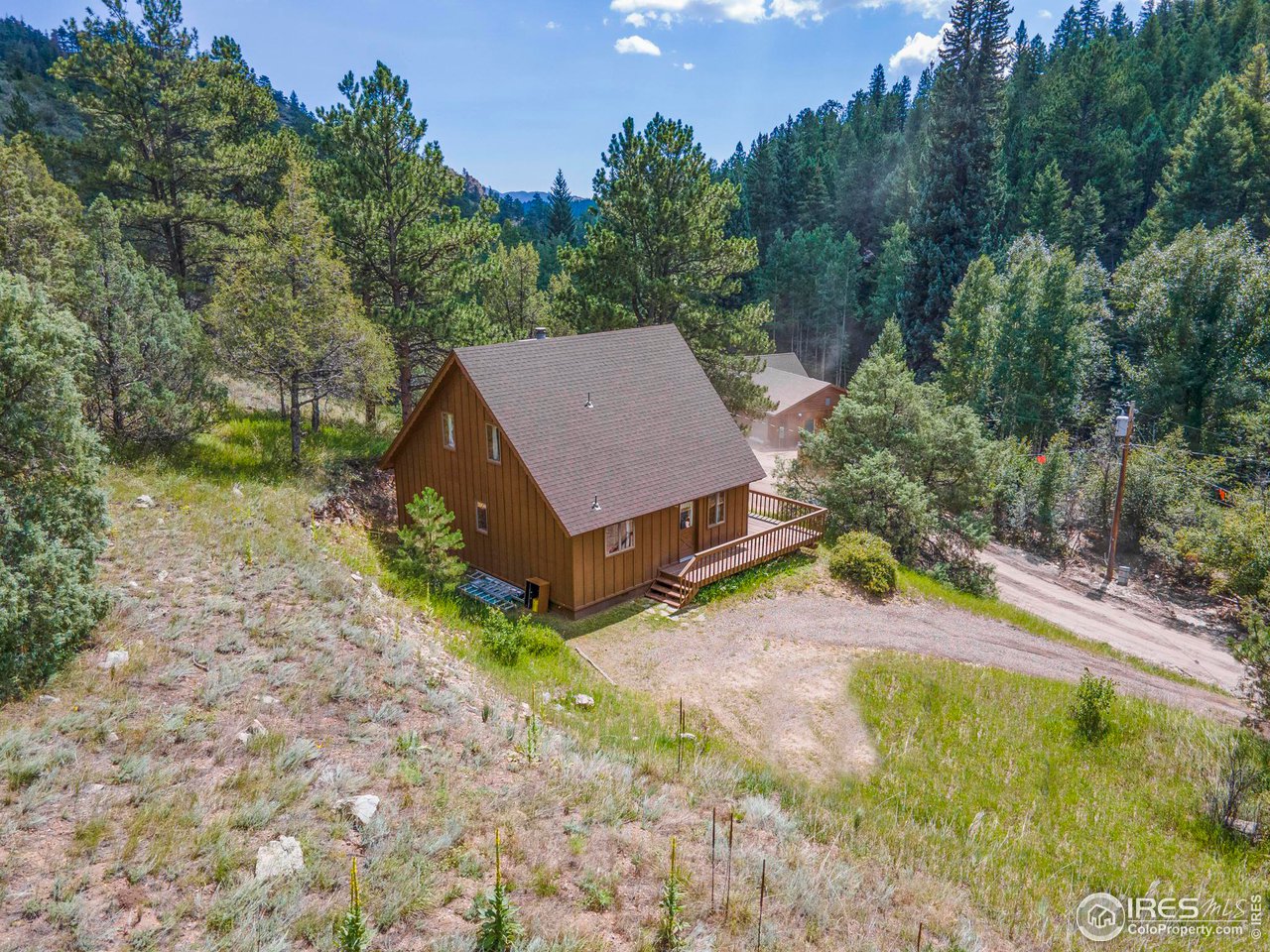 1052 Streamside Drive Drake, CO 80515 - Photo 28 of 31 an aerial view of a house with a yard