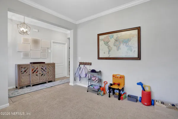 a view of a room with toys