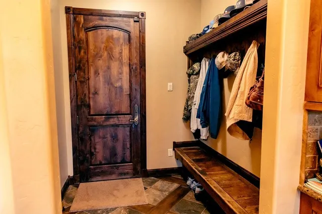 a car parked in a garage