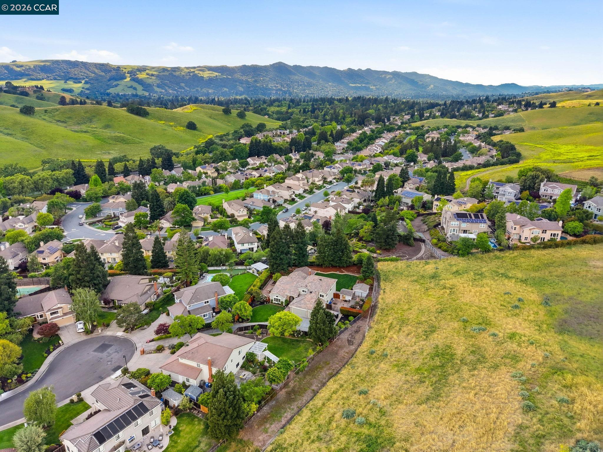 76 Rock Ridge Court Danville, CA 94526 - Photo 60 of 65 an aerial view of residential houses with outdoor space