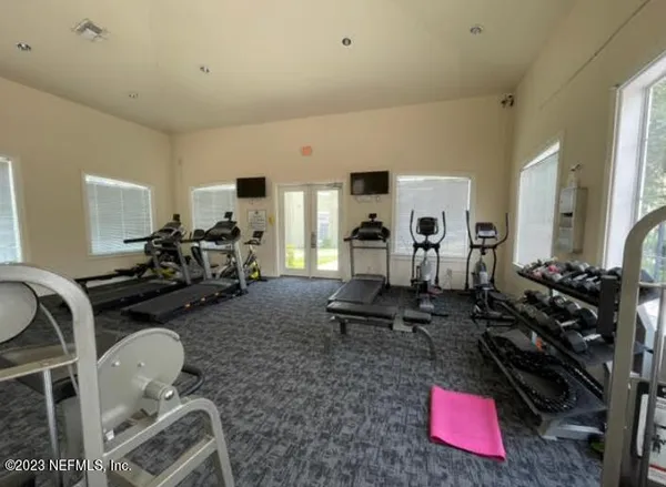 a living room with furniture