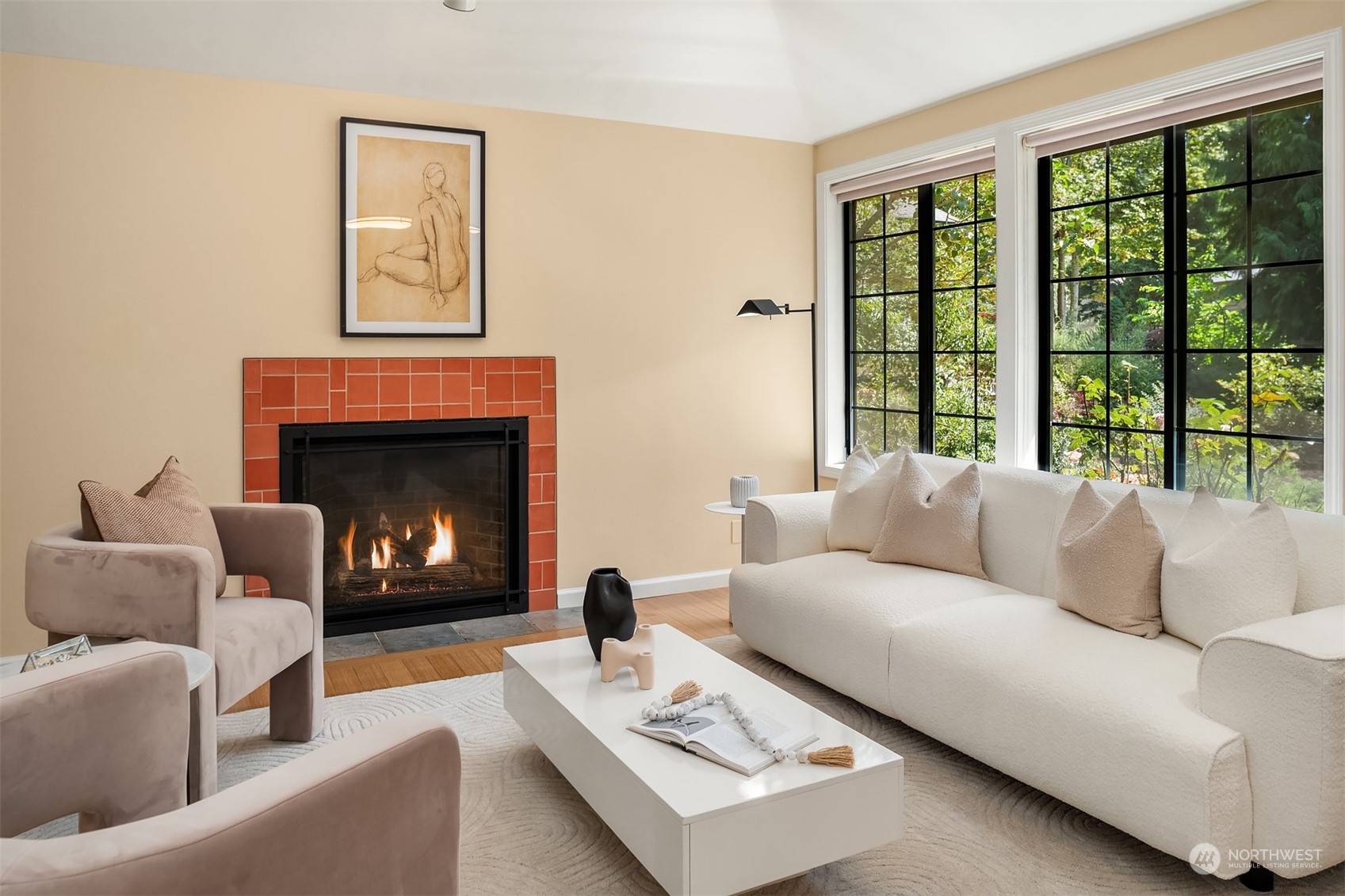 21127 Shell Valley Road Edmonds, WA 98026 - Photo 3 of 40 a living room with furniture and a fireplace