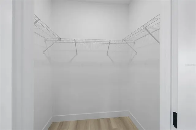 a view of small space with racks on the wall