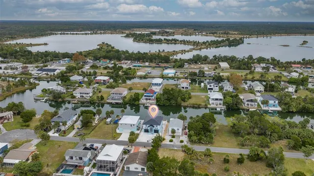 an aerial view of multiple house