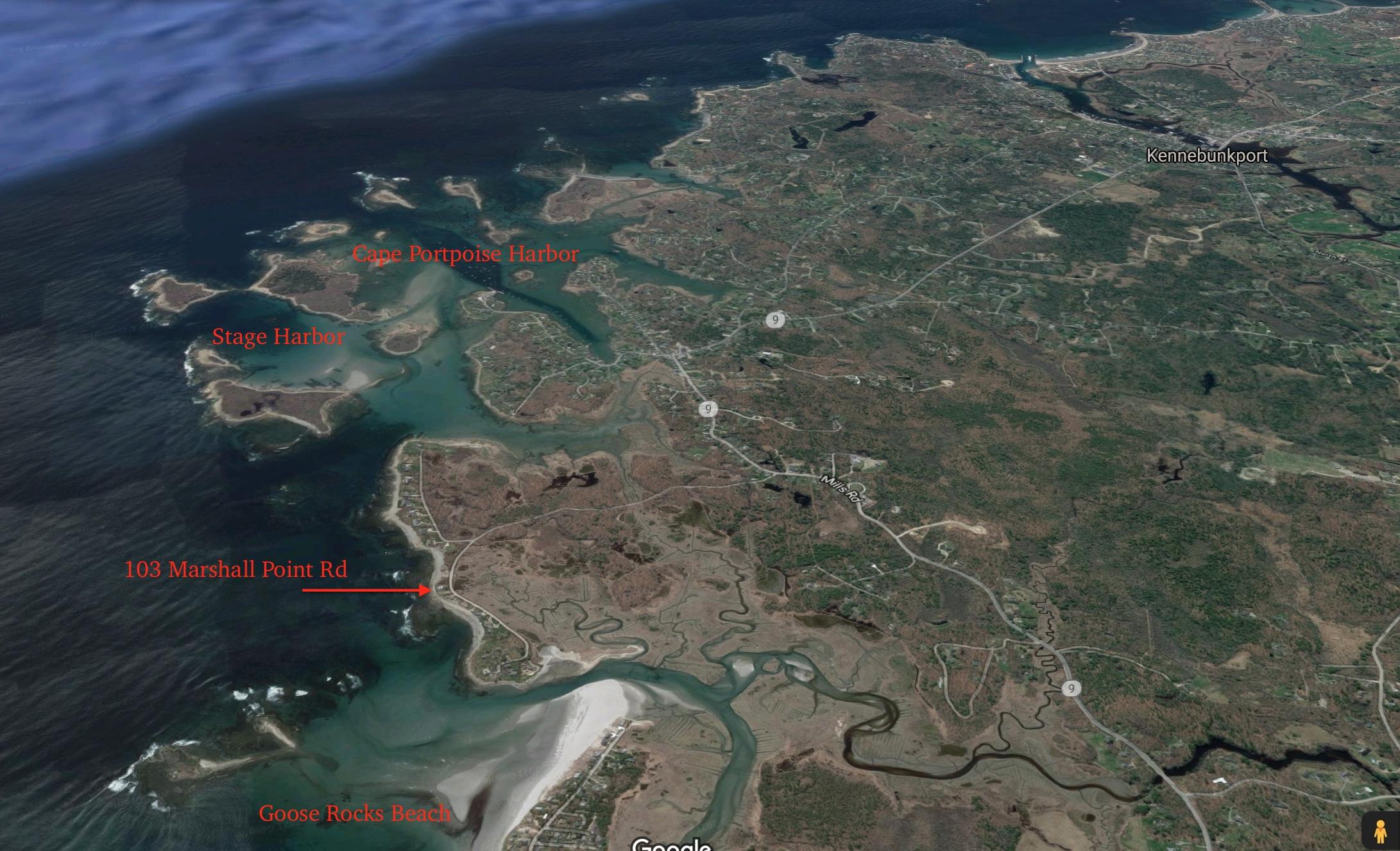 103 Marshall Point Road Kennebunkport, ME 04046 - Photo 26 of 36 Google Aerial 2