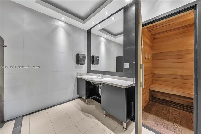 a gym with lots of furniture