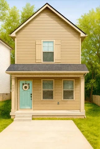 a front view of a house