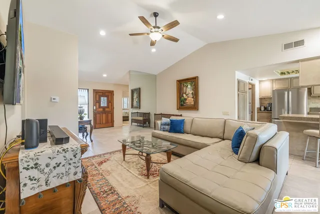 a living room with furniture