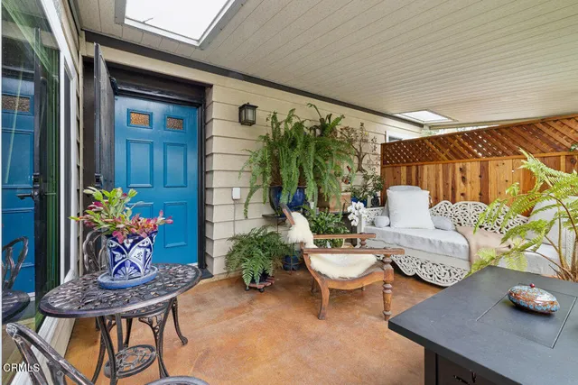 a outdoor space with furniture