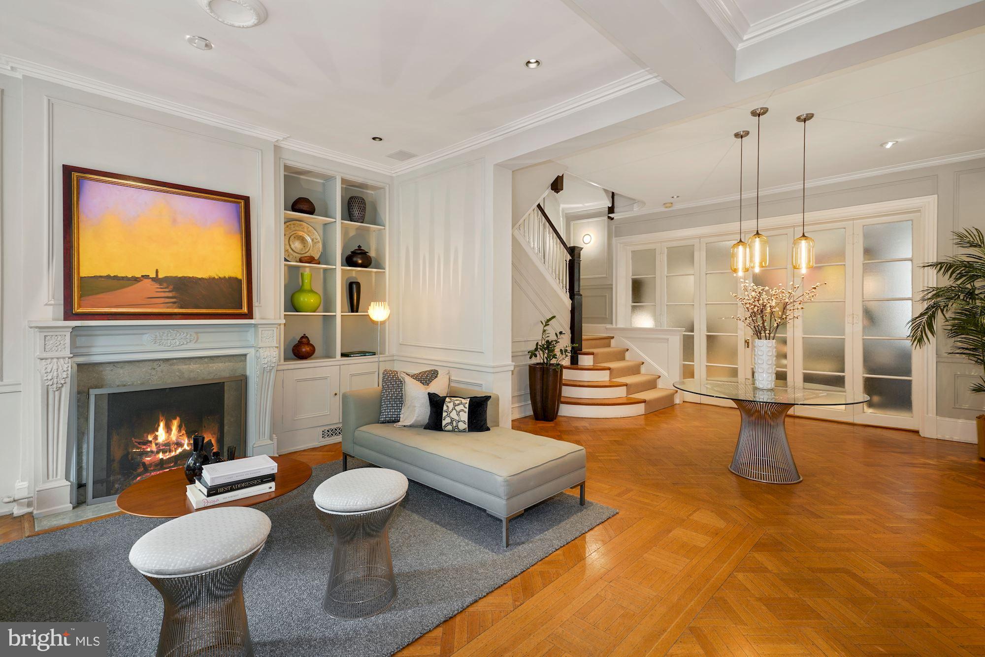 1858 Kalorama Road Northwest Washington, DC 20009 - Photo 13 of 113 Living Room and Foyer view with French Doors